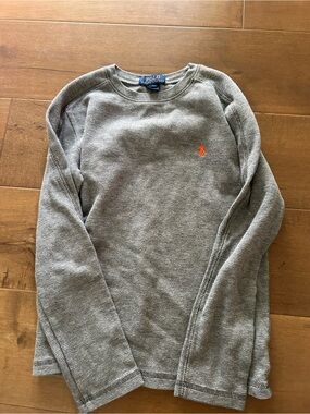 Polo by Ralph Lauren Gray Crewneck Sweater with Orange Pony Logo